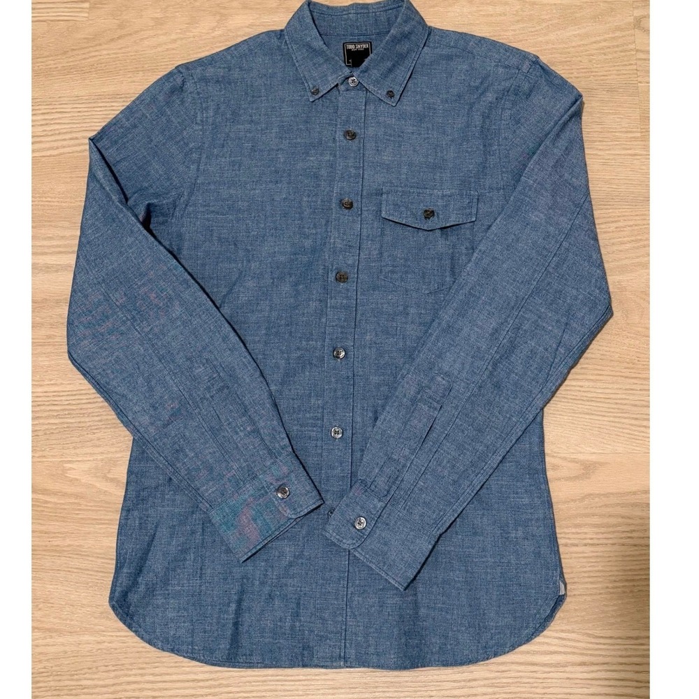 NWOT Todd Snyder Chambray Long Sleeve Button Down Shirt Mens S Streetwear Preppy